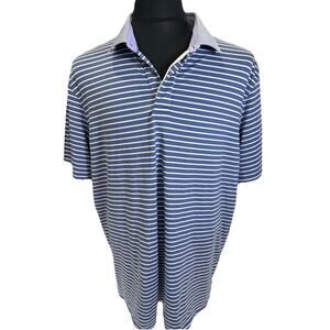 Greyson Men’s Blue Striped Dress Golf Polo XL